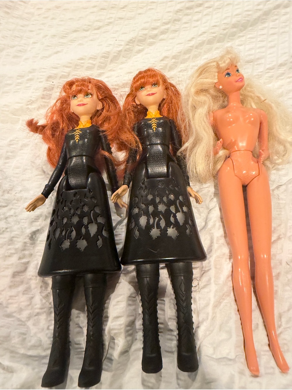 Kids Fashion Doll Bundle - Black Outfit Red Hair Dolls